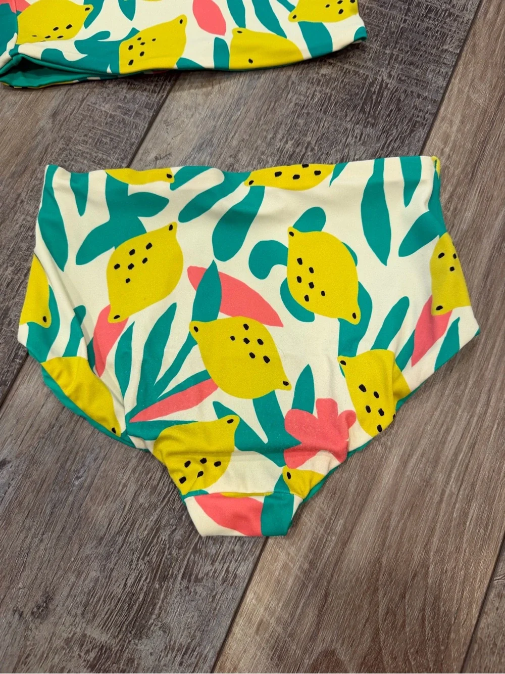 Hanna Andersson Reversible Bikini Lemon/Green Size 6-7